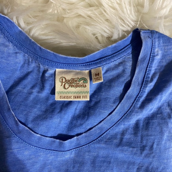 Blue Tank Top with Shell Design - Picture 3 of 3